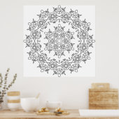 Poster Butterfly Heart Mandala with Flowing Flourishes (Cuisine)