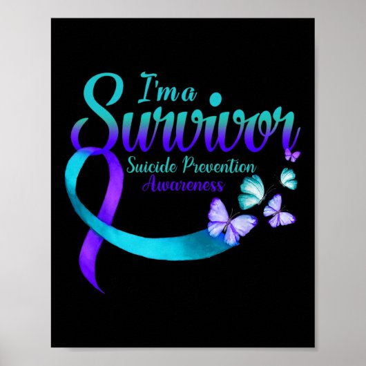 Poster Butterfly I'm A Survivor Suicide Prevention Award (Devant)