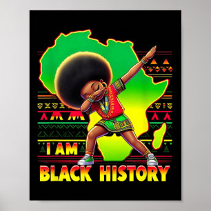 Poster Butterfly Kid Girl I Am Black History Mois Afrique