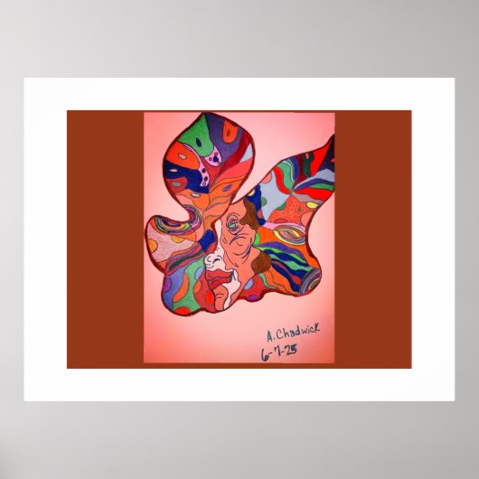 Poster Butterfly Leaf Portrait (Devant)