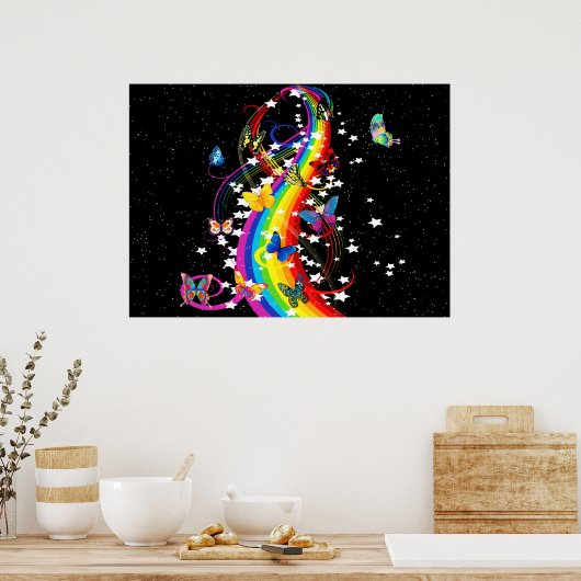 Poster Butterfly Rainbow (Cuisine)