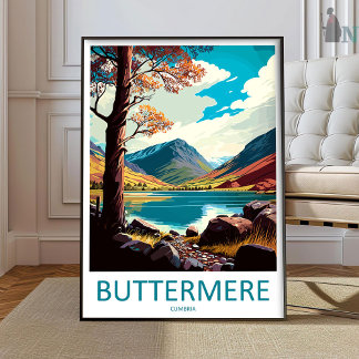 Poster Buttermere Travel Print Wall Art Buttermere Wall H