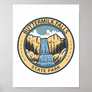 Poster Buttermilk Falls State Park New York Badge