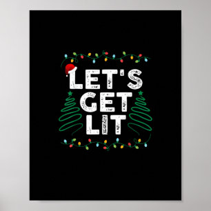 Poster Buvons Lit Boire Drôle cadeau de Noël
