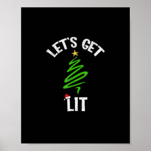 Poster Buvons Lit Boire Drôle Noël