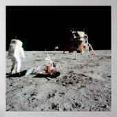 Poster Buzz Aldrin et Module Lunaire sur la Lune (Devant)