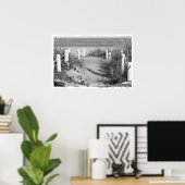 Poster BW Fort Pierce, Floride dune de marche de plage ro (Bureau à domicile)