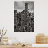 Poster BW Mystras Ruines, Péloponnèse, Grèce (Cuisine)