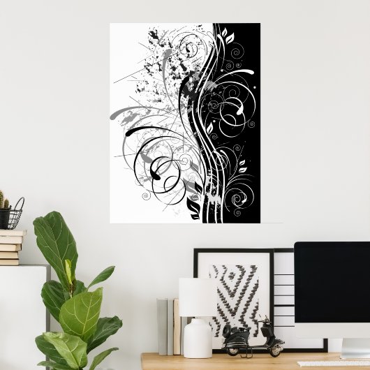 Poster BWgrunge (Bureau à domicile)