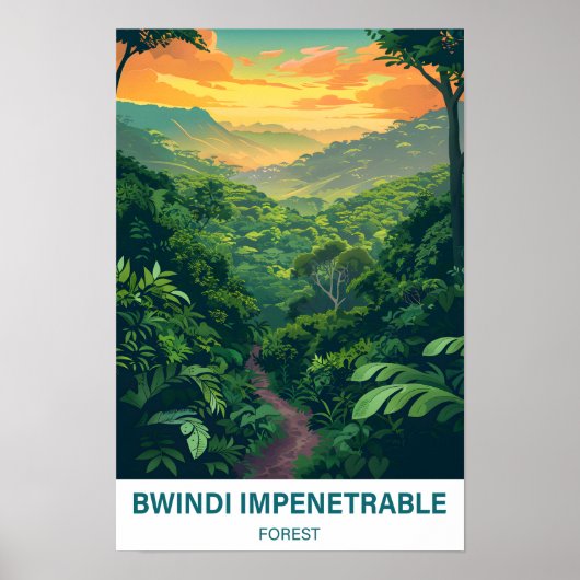 Poster Bwindi Forêt impénétrable Ouganda Voyage (Devant)