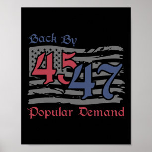Poster By 45 47 Popular Demand Funny America Flag Tr