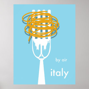 Poster by air Italy vintage style travel poster.