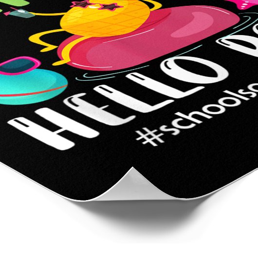 Poster Bye Bye School Hello Pool Bonjour été (Coin)