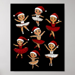 Poster Byllet Dancer Gingerbread Noël Danse Enseignant