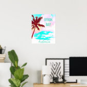 Poster Byron Bay Australie hipster palm voyage vintage (Bureau à domicile)