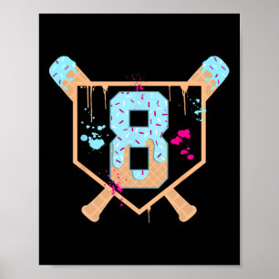 Poster Bysebyll 8 ans Crème glacée Drip 8e anniversaire B