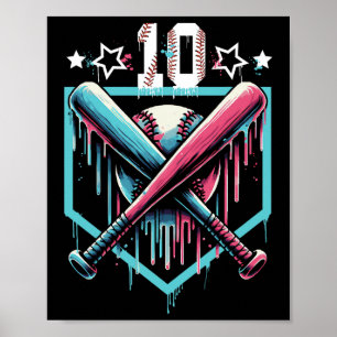Poster Bysebyll Drip 10e Anniversaire Garçons Numéro 10 J