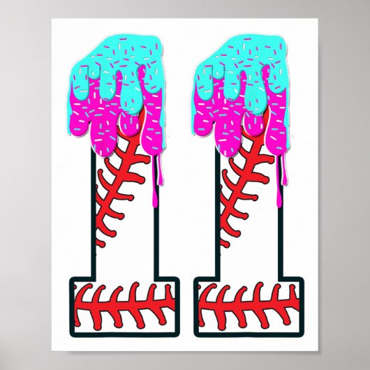 Poster Bysebyll Drip 11 Ans 11e Anniversaire Boy Jersey (Devant)