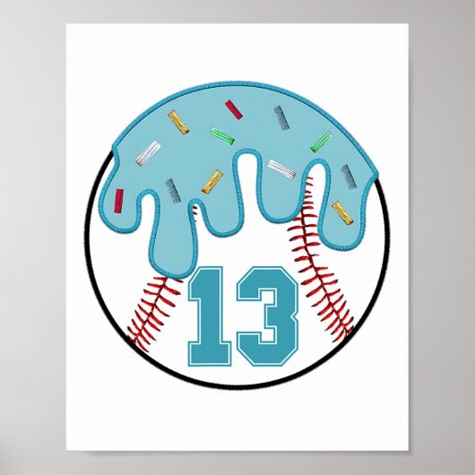 Poster Bysebyll Dripping 13e anniversaire 13 ans Garçons (Devant)