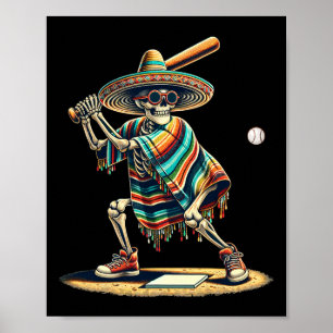 Poster Bysebyll Skeleton Mexicain Sombrero Cinco De Mayo