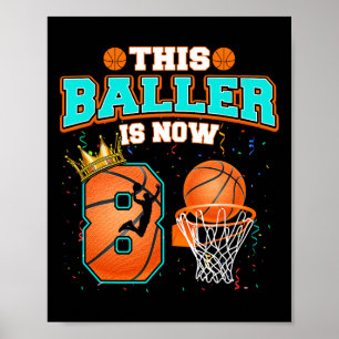 Poster Bysketbyll Boys 8th Birthday Ce Byller Est Mainten