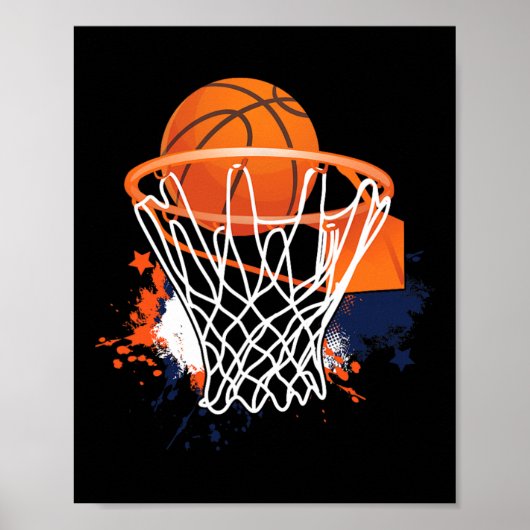 Poster Bysketbyll Byll Hoops Player Bysketbyll Coach (Devant)