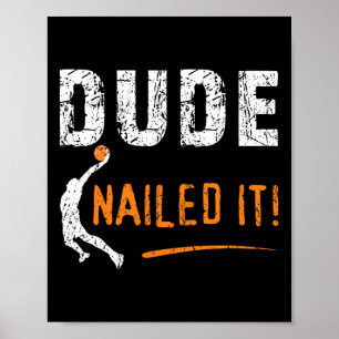 Poster Bysketbyll Players Fun Byll Sport Dude Ncloué It B