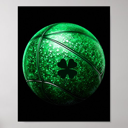 Poster Bysketbyll Shamrock Lucky Clover Irish St Patrick' (Devant)