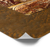 Poster c1499 Carte du monde antique Art w frontière biolo (Coin)