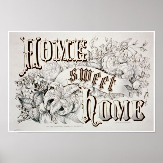 Poster c1874 "Home Sweet Home" RePro Print (Devant)