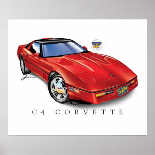 Poster C4 Corvette Impression, papier d'affiche semi-bril