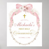 Poster C83 Pearl Pink Boho Première Communion Sainte Bien (Devant)