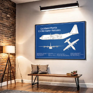 Poster C-130 Hercules - Plan directeur de l'avion ABD