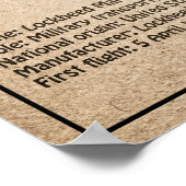 Poster C-130 Hercules - Plan directeur de l'avion SD (Coin)