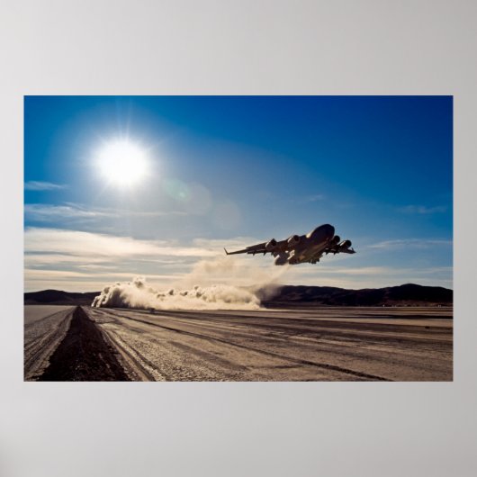 Poster C-17 décollant du lit de lac sec (Devant)