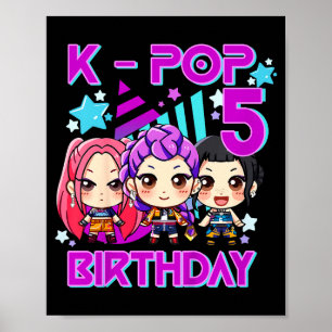Poster C'est mon 5ème anniversaire Enfants Mignon Chi