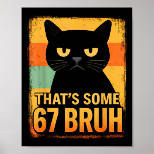 Poster C’est du 67 frère – Chat Rétro Grincheux Six Sept