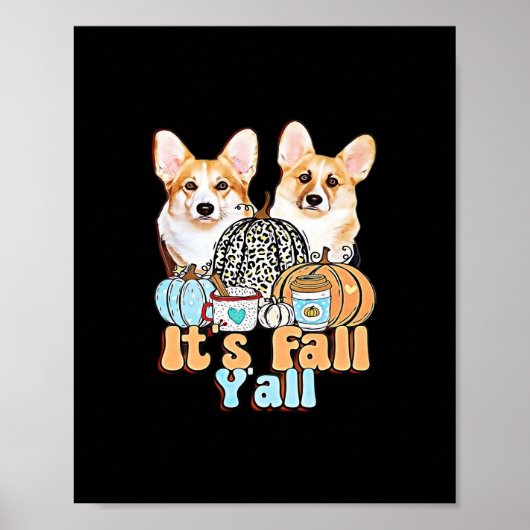 Poster C’est Fall Y’all Corgis Esthétique unique (Devant)
