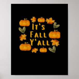 Poster C’est l’automne Y’all Design Citrouille Art créati