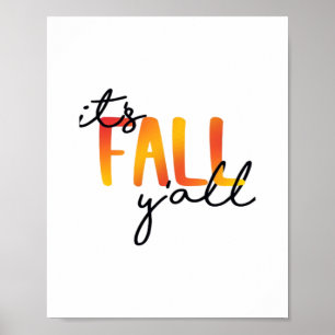 Poster C’est l’automne Y’all esthétique simple