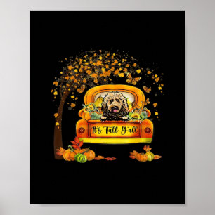 Poster C’est l’automne Y’all Goldendoodle Thanksgiving Ci