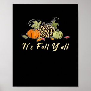 Poster C’est l’automne Y’all Happy Automne Y’all Leopard 
