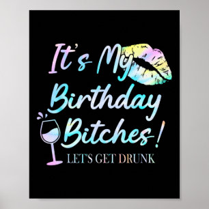 Poster C&#;est Mon Anniversaire Es Tie Dye Soûl Party Ann