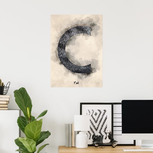 Poster C est pour chat (Bureau à domicile)