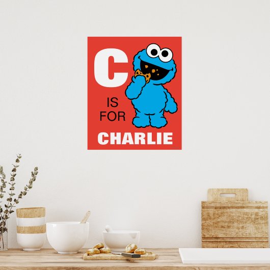 Poster C est pour Cookie Monster | Ajouter Votre Nom (Cuisine)