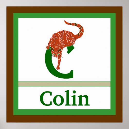 Poster C est pour le chat et le nom du garçon Wall Art po (Devant)