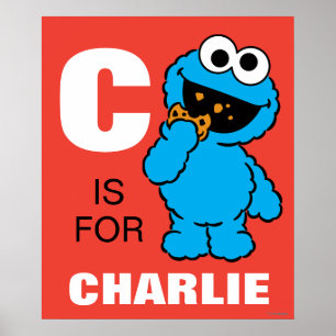 Poster C est pour le Cookie Monster Ajoutez votre nom