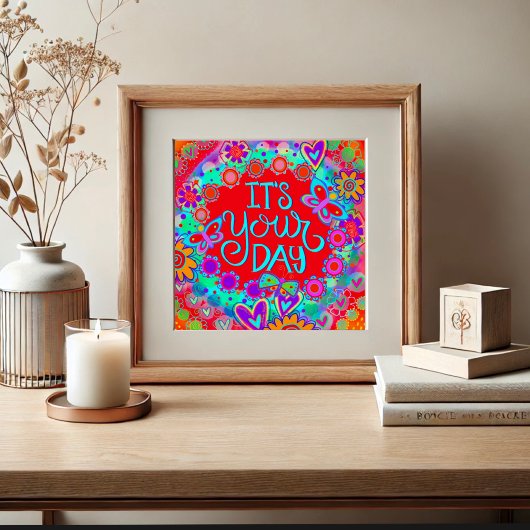 Poster C’est votre jour Red Fun Happy Inspirivity