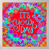 Poster C’est votre jour Red Fun Happy Inspirivity (Devant)