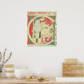 Poster 'C' initial historique représentant un moine (Cuisine)